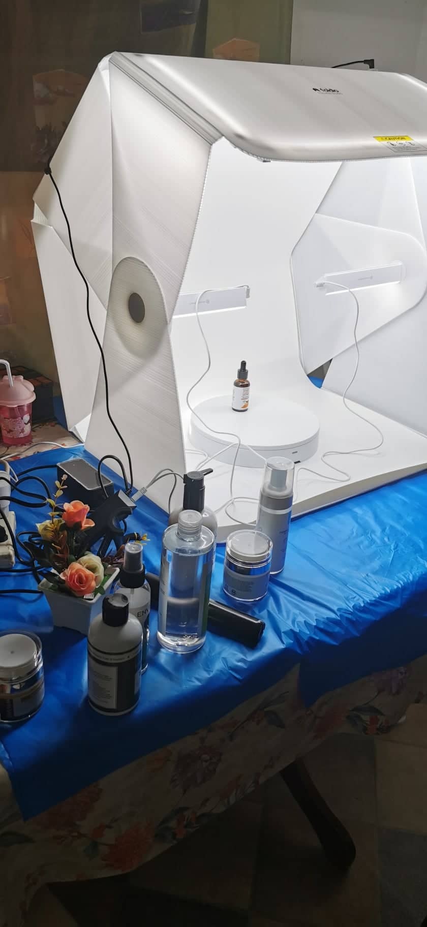 Foldio3 + 360 Studio Fullset (25inch Photo lightbox Studio with 10inch 360 Photography Turntable and 20inch Extended Plate Set/Photo Light Box/Bluetooth 360 Turntable/ 20