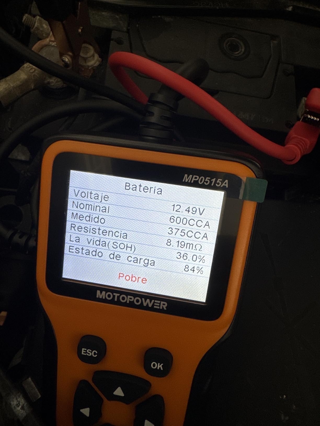 MOTOPOWER MP0515A 12V Car Battery Tester Automotive 100-2000 CCA Battery Load Tester Auto Cranking and Charging System Tester customer photo 2