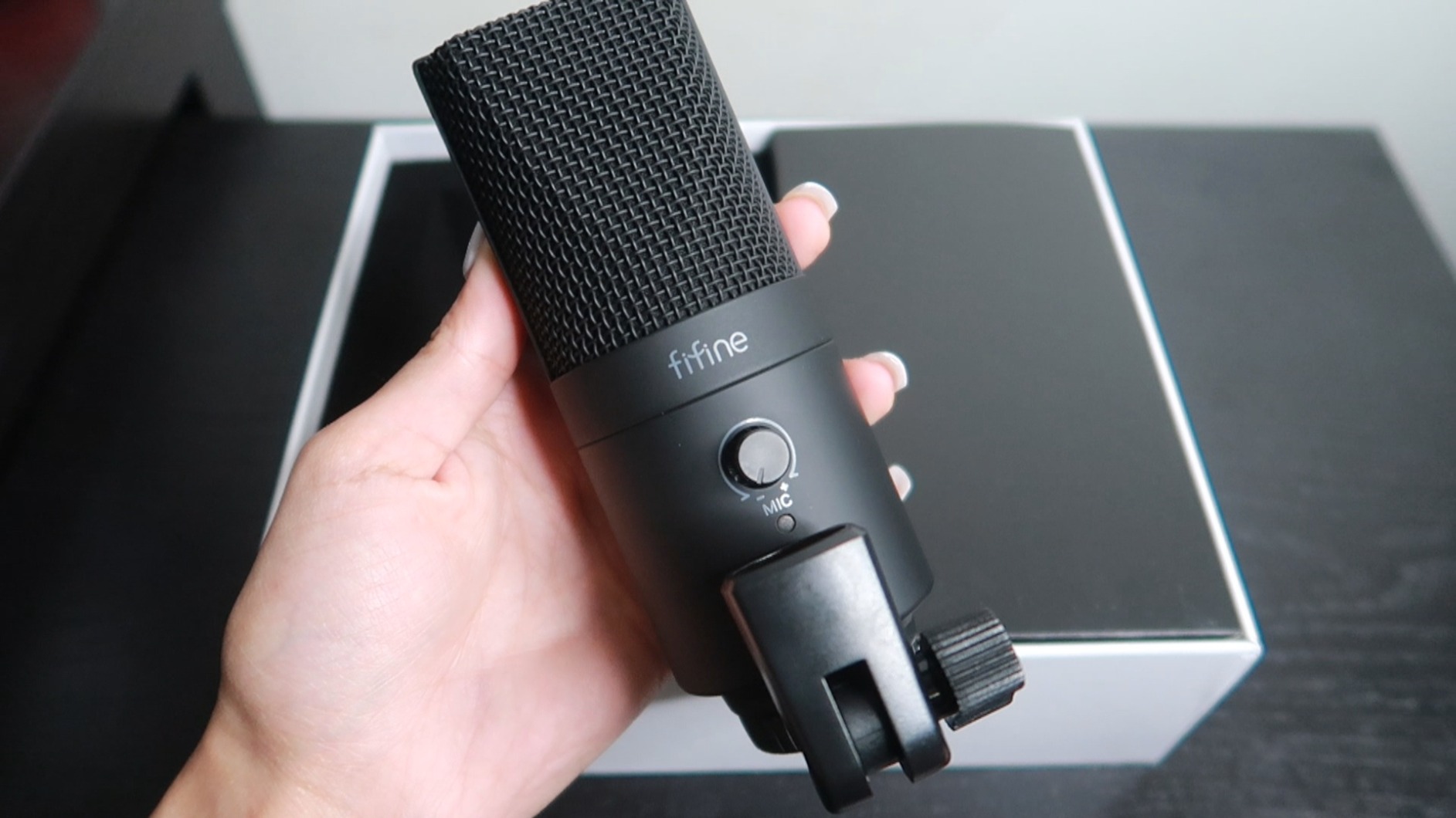 FIFINE K683A USB Desktop PC Microphone for Recording Streaming | Studio Condenser Mic, Gain Knob, Mute Button, Headphone Jack, Extra USB-C Plug, Pop Filter for Computer and Mac customer photo 1