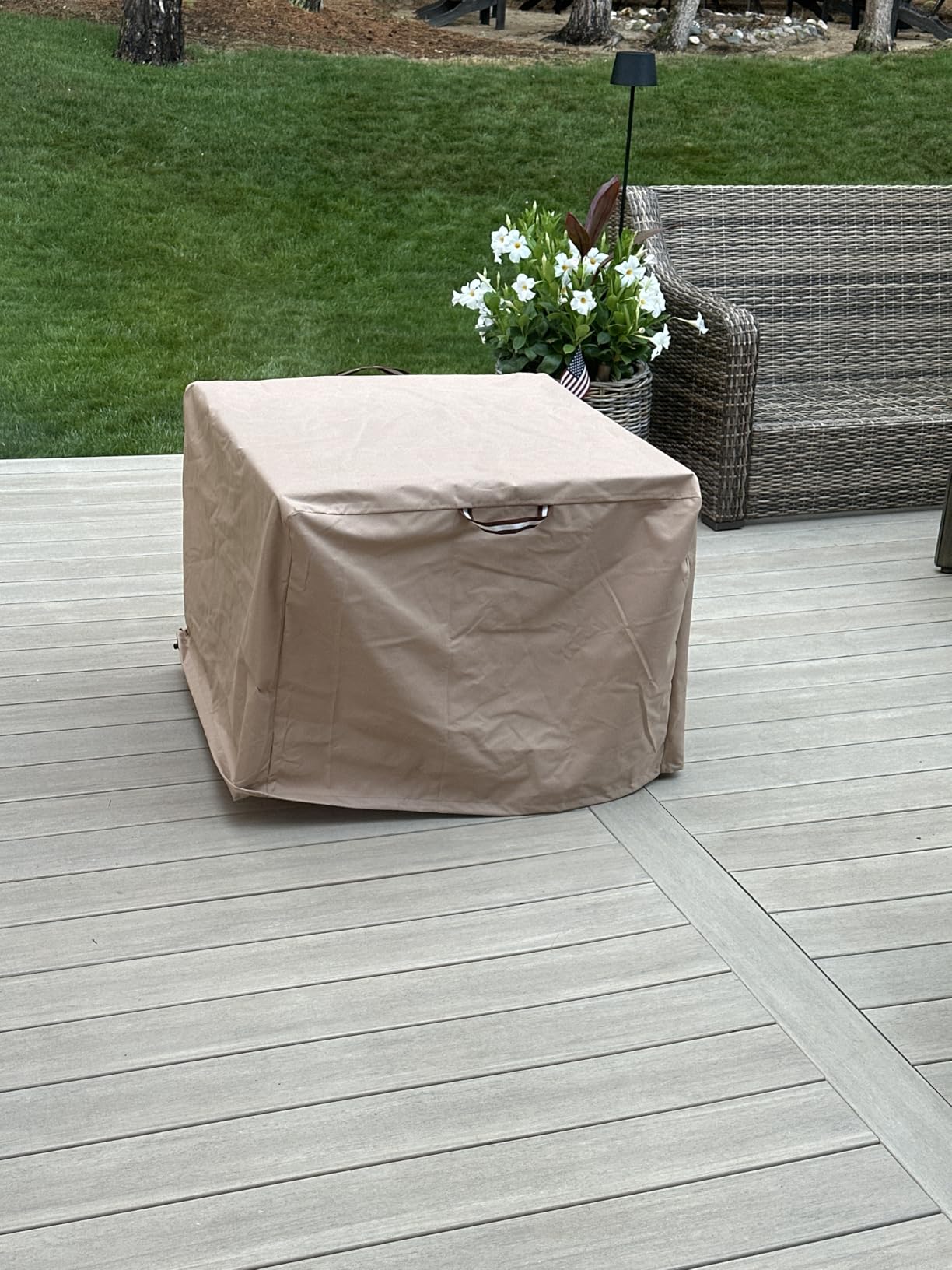 QH.HOME Fire Pit Cover Round 48
