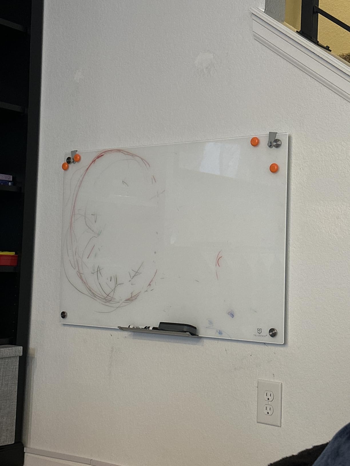 Glass Dry-Erase Board - 36 x 24 Inches Wall Mounted Whiteboard with Magnetism, Large Frameless Glass White Board for Office, Home & School customer photo 1