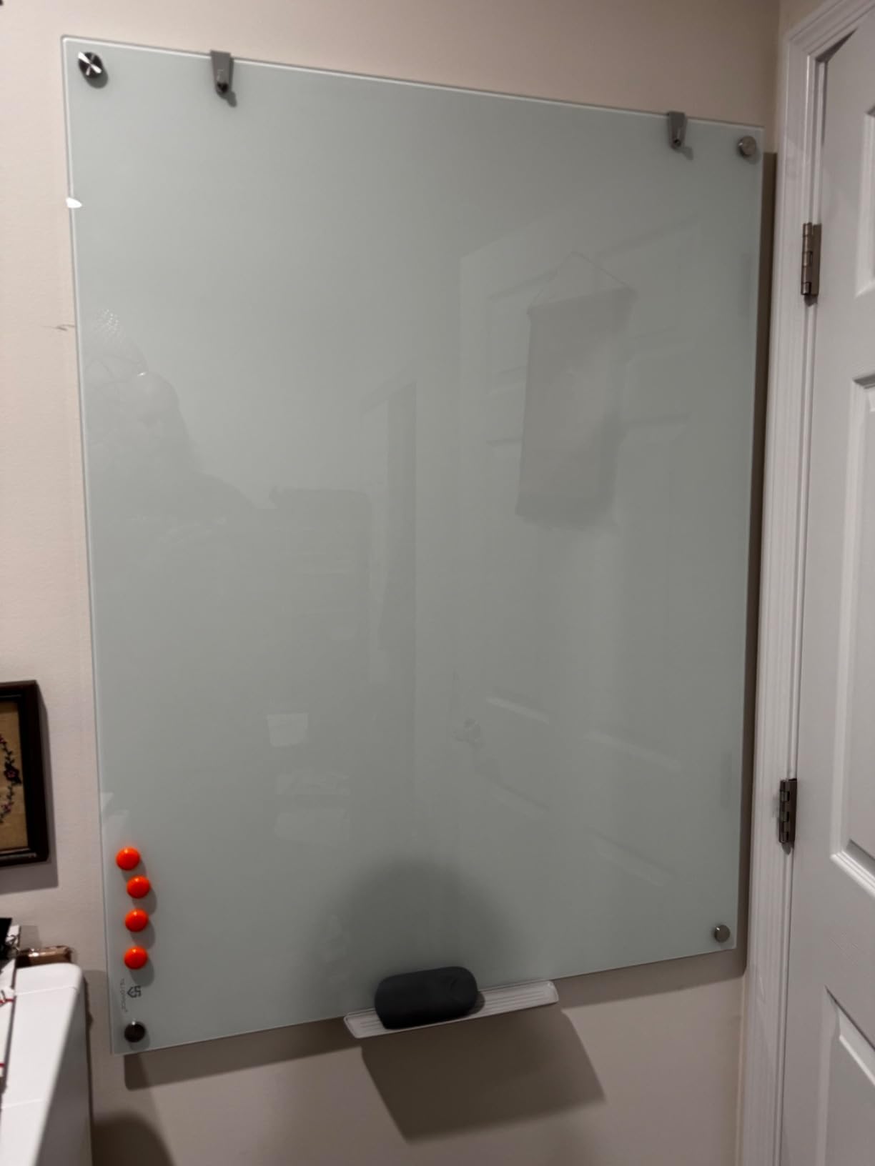 Glass Dry-Erase Board - 36 x 24 Inches Wall Mounted Whiteboard with Magnetism, Large Frameless Glass White Board for Office, Home & School customer photo 2