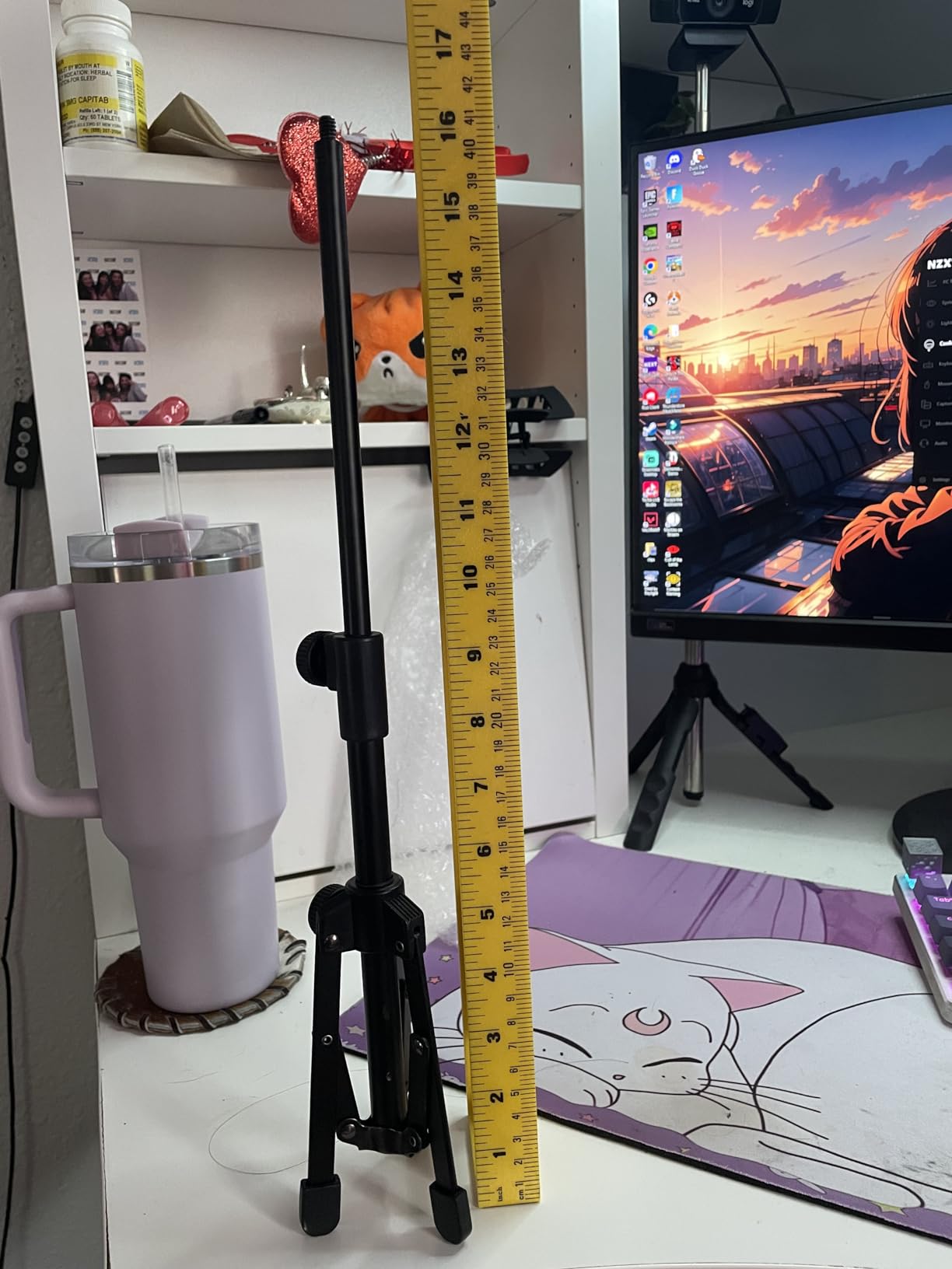 Webcam Tripod Stand Extendable Desktops Tripod for Camera/Phone/Webcam, Desk Tripods Webcam Mount Holder Compatible with Logitech Webcams C925e C922x C922 C930e C930 C920 C615 /iPhone/Ring Light customer photo 1