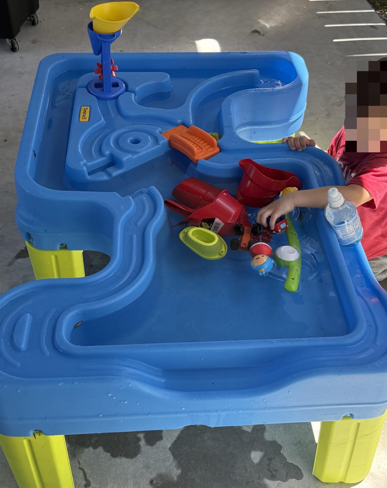 Simplay3 Big River and Roads Water Play Table, Outdoor Activity Table with Track Toys for Toddlers and Kids, 9 Accessories Included, Made in USA customer photo 2