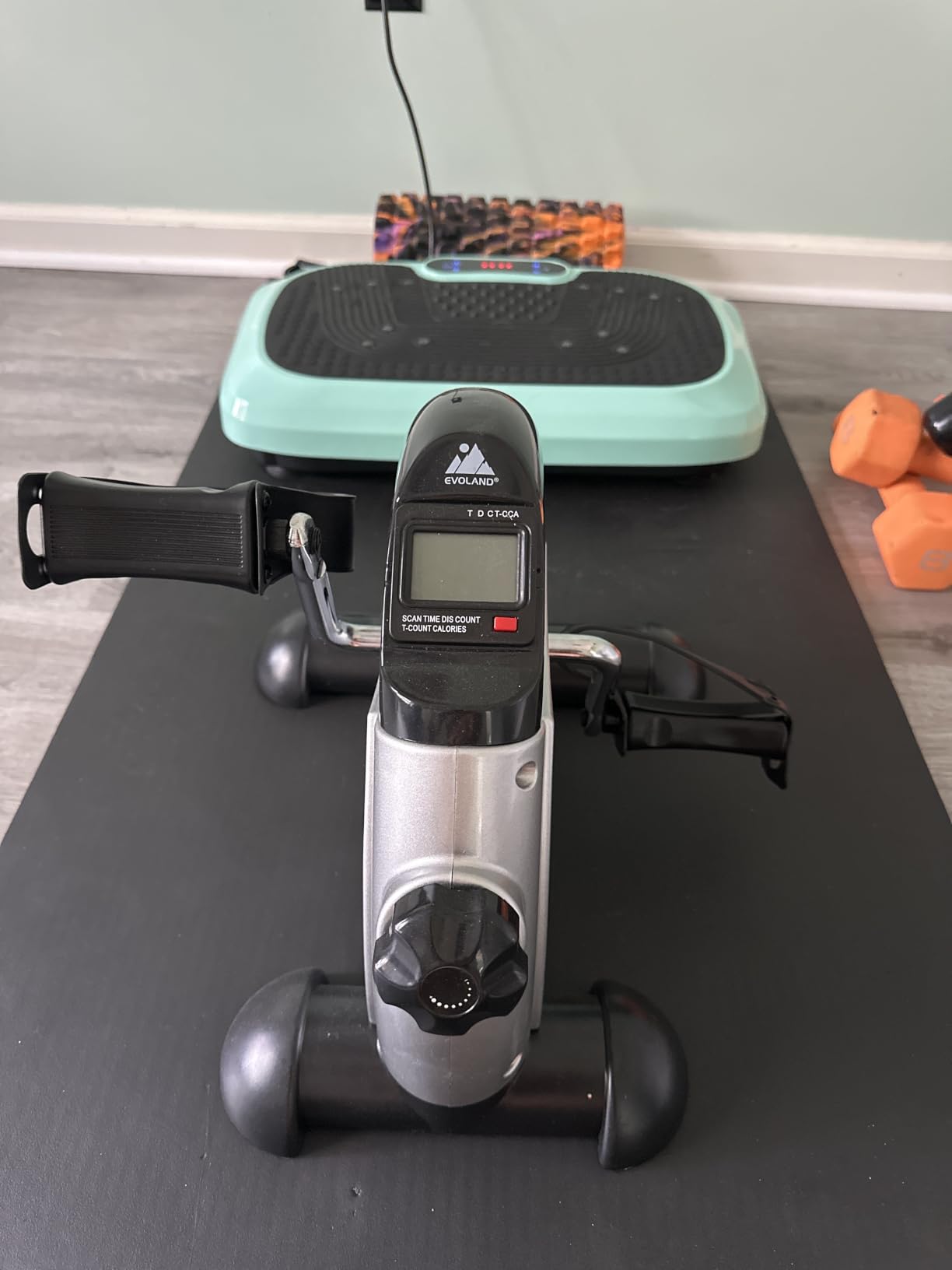 Mini Exercise Bike, himaly Under Desk Bike Pedal Exerciser Portable Foot Cycle Arm & Leg Peddler Machine with LCD Screen Displays customer photo 2