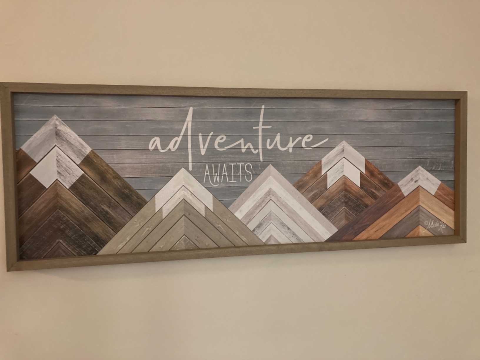 Adventure Awaits Framed Sign - Rustic Style Wall Decor 6x18 customer photo 2