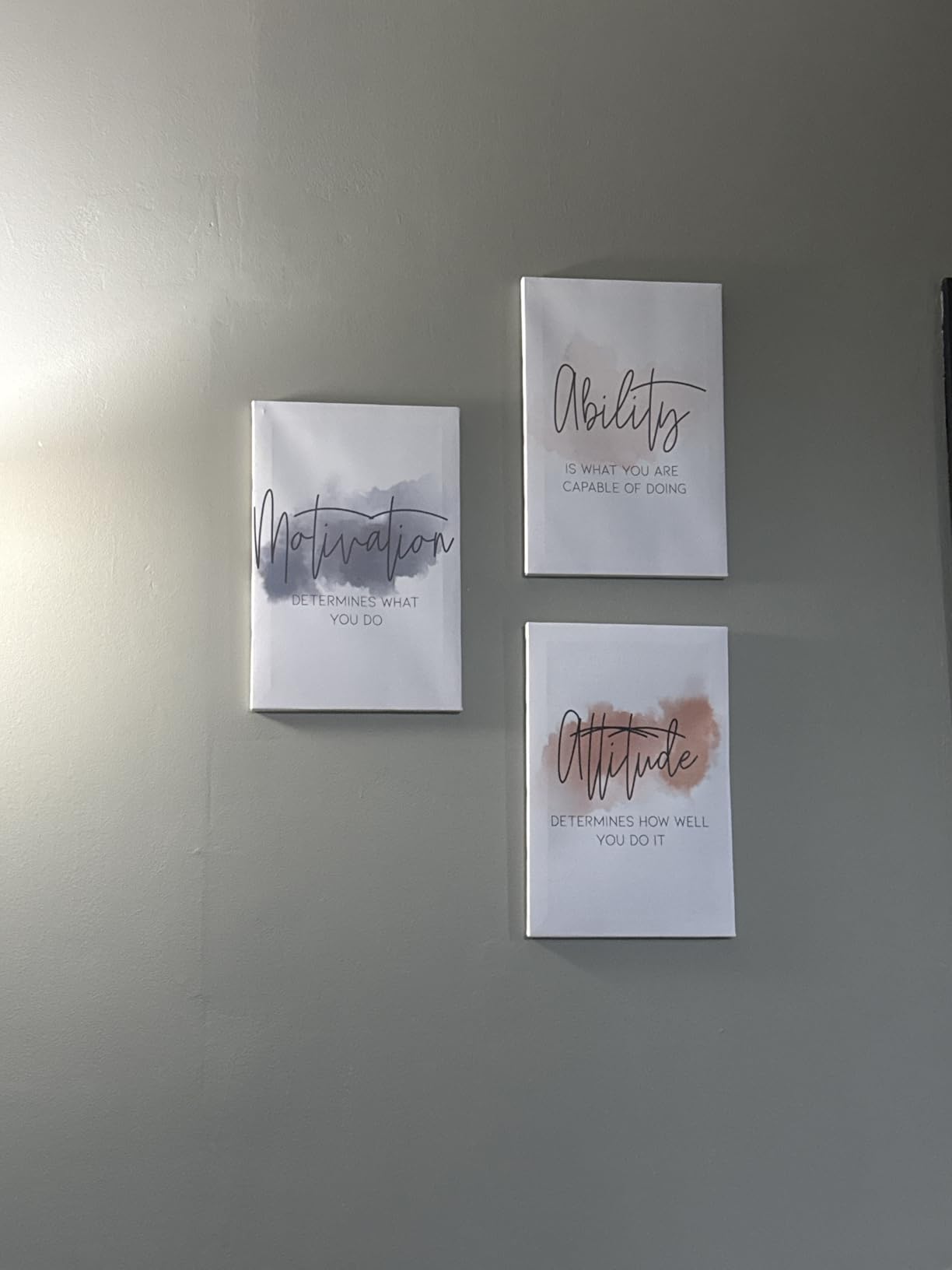 3 Piece Inspirational Canvas Wall Art, Quotes Motivational Mindset Print Pictures for Office Wall Decor, Triptych Entrepreneur Poster Framed Artwork for Women Men Home Decor Ready to Hang 12x24x3Pcs customer photo 1