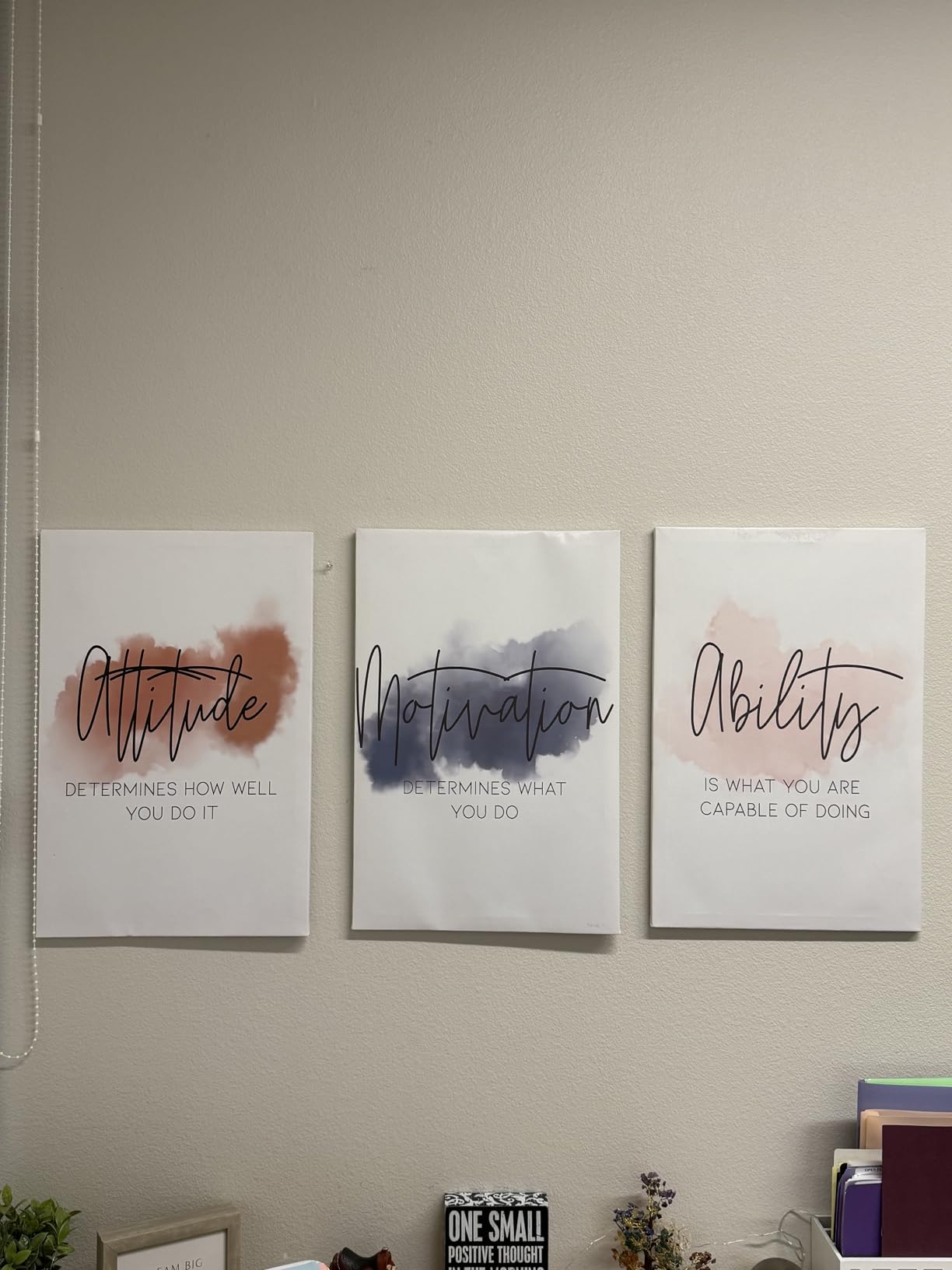 3 Piece Inspirational Canvas Wall Art, Quotes Motivational Mindset Print Pictures for Office Wall Decor, Triptych Entrepreneur Poster Framed Artwork for Women Men Home Decor Ready to Hang 12x24x3Pcs customer photo 2