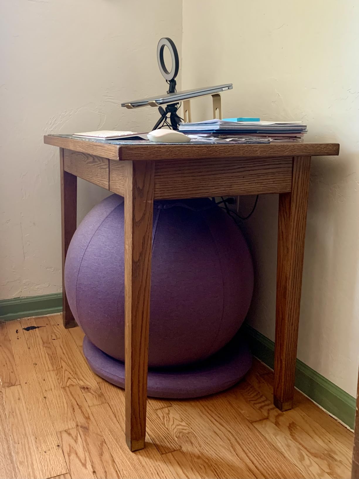 ProBalanceΩ Ball Chair, Yoga Ball Chair Exercise Ball Chair with Slipcover and Base for Home Office Desk, Birthing & Pregnancy, Stability Ball & Balance Ball Seat to Relieve Back Pain, Multiple color size customer photo 2