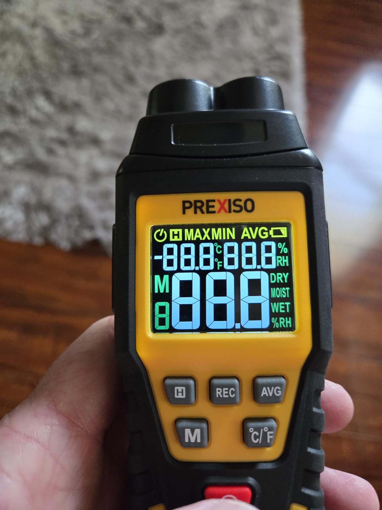 PREXISO Wood Moisture Meter, 7-in-1 Digital Moisture Meter, Mold Detector | Moisture Reader for Firewood, Woodworking, Walls, Home, Drywall, Paper, Floor - Pin-Type Water Leak Detector, Dampness Meter customer photo 2