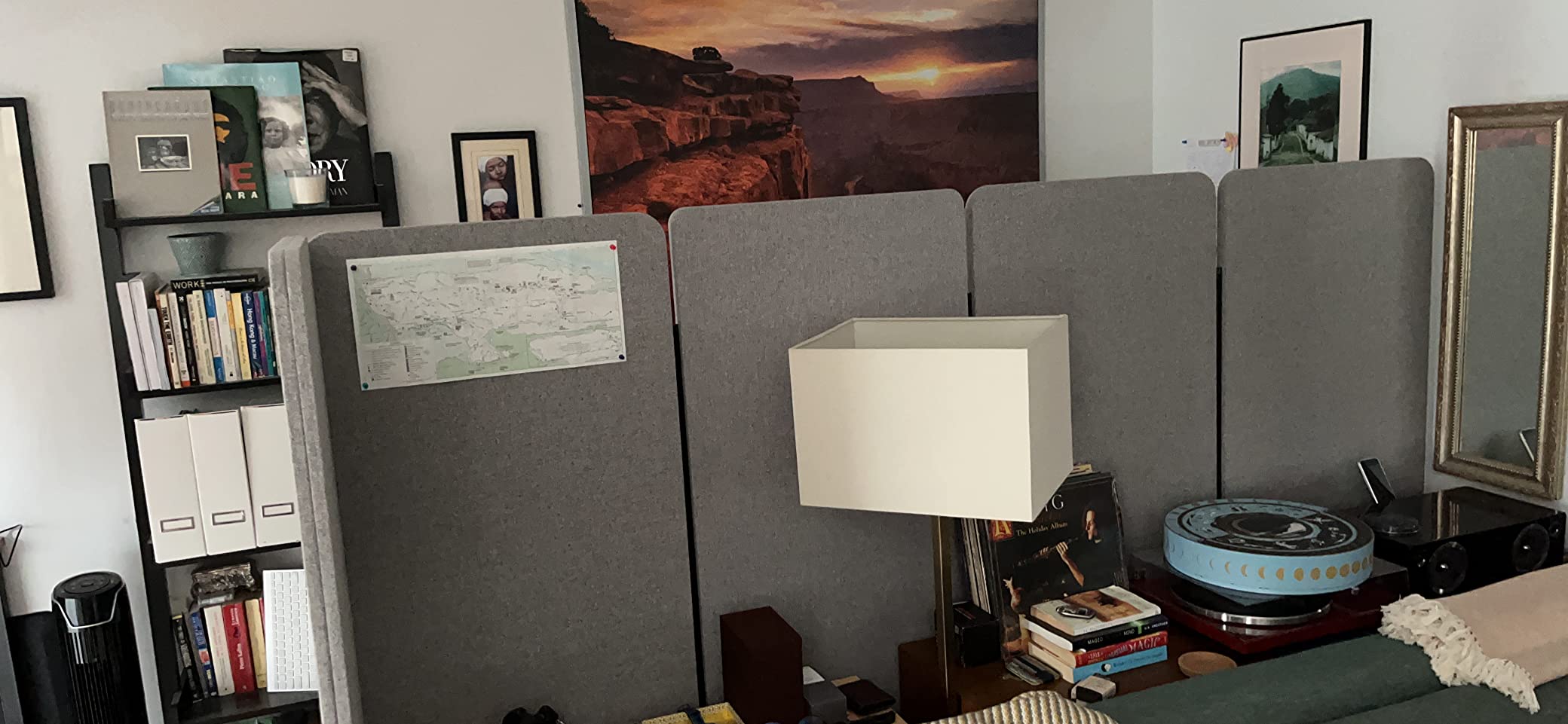 VIVO Gray Freestanding 24 x 66 inch Privacy Panel, PP-1-T024G | Cubicle Divider, Acoustic Wall Partition, Single 24 inch Panel with 2-Sided Zipper Attachment System customer photo 1