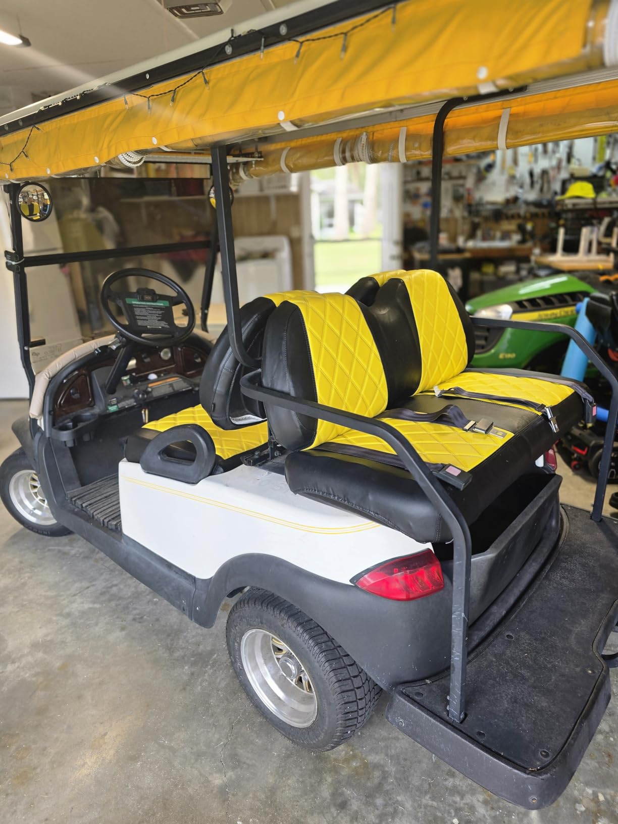 NOKINS Golf Cart Diamond Vinyl Seat Covers Fits Club Car Precedent 2004-UP | OEM Standard Front Seat Cushion,No Nails Required customer photo 1