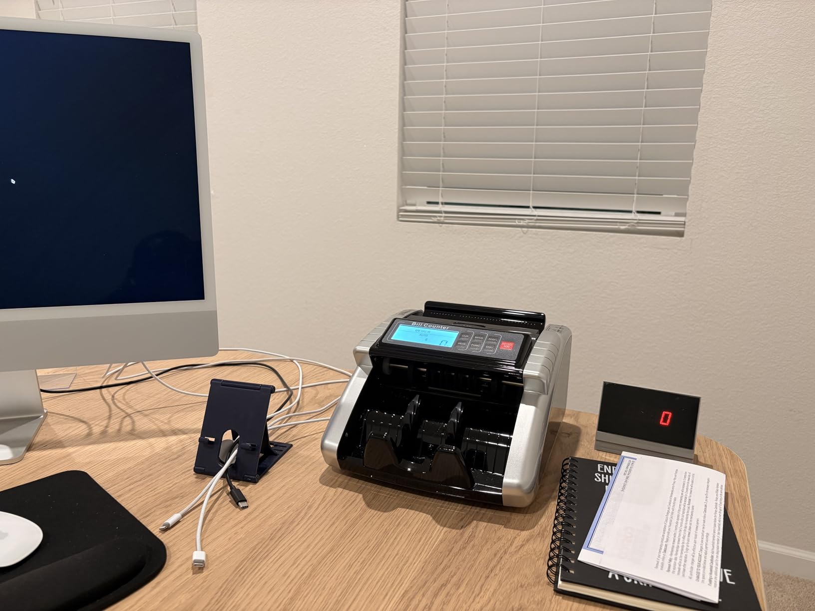 Aneken Money Counter Machine with Value Count, Dollar, Euro UV/MG/IR/DD/DBL/HLF/CHN Counterfeit Bill Detectors, Add and Batch Modes, Cash Counter with LCD Display customer photo 1