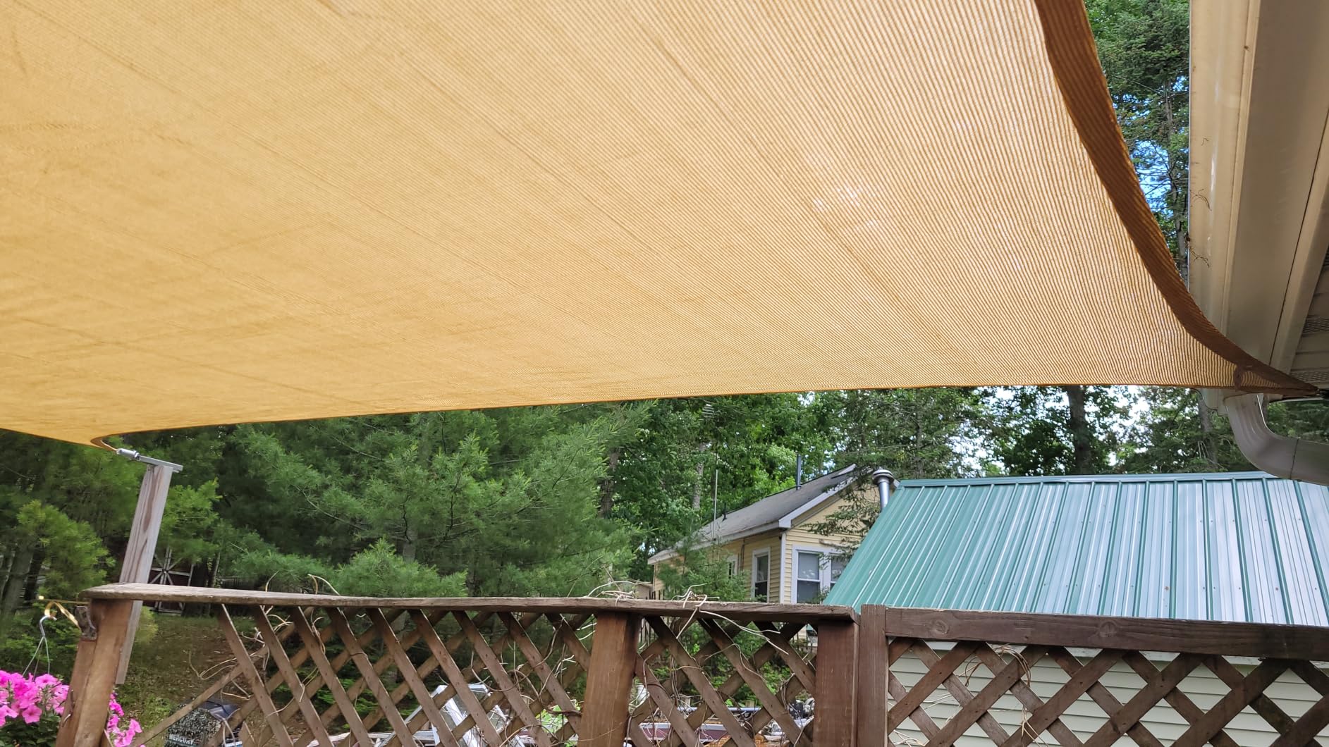 Amagenix Sun Shade Sail 16'X20' Curved Edge Outdoor Shade Canopy Sand Breathable 95% UV Block Shade Cloth for Patio Garden Backyard customer photo 1