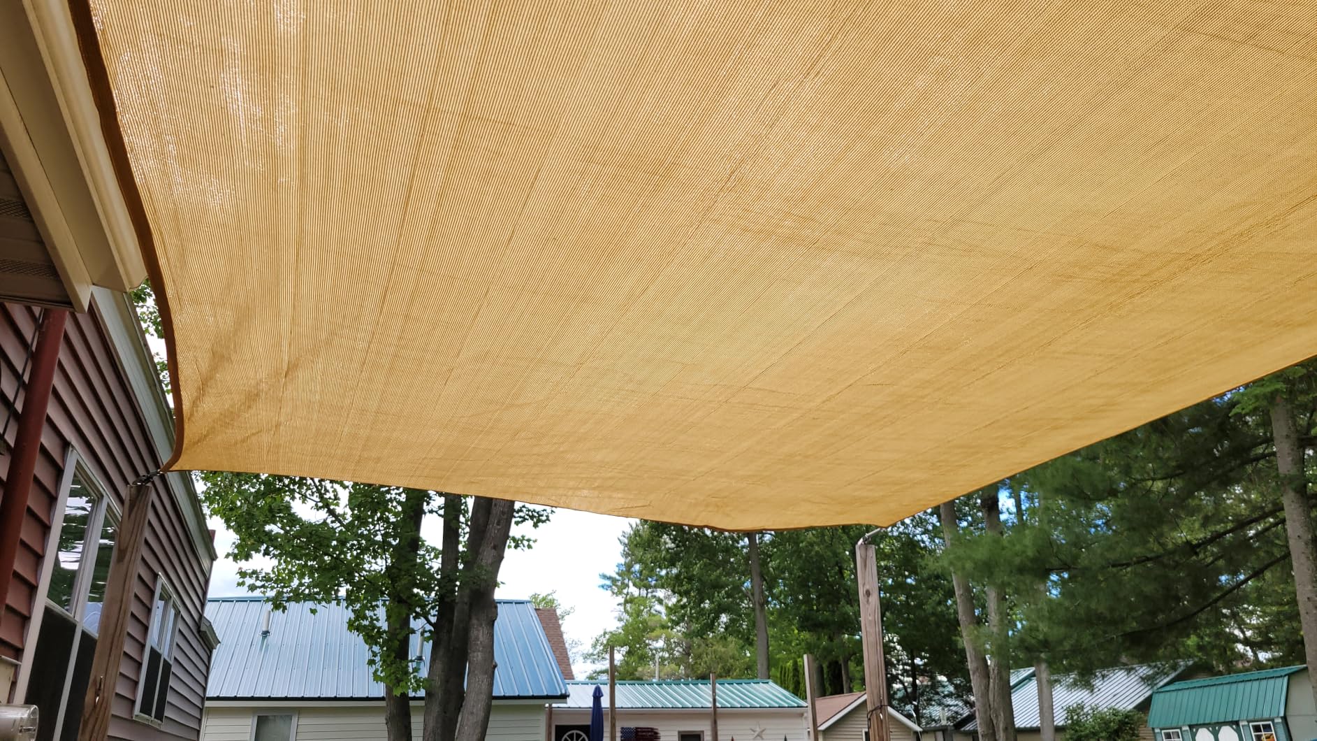 Amagenix Sun Shade Sail 16'X20' Curved Edge Outdoor Shade Canopy Sand Breathable 95% UV Block Shade Cloth for Patio Garden Backyard customer photo 2