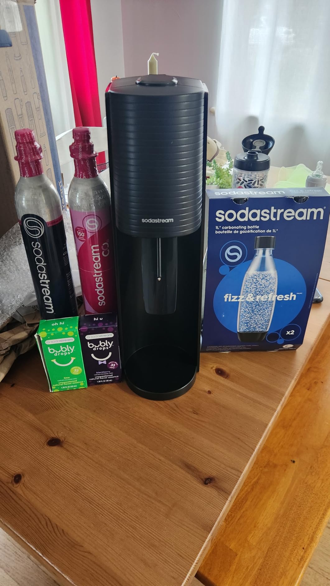 SodaStream TERRA Value Bundle, CQC CO2 System, Includes 2 Quick Connect 60L CO2 Cylinders, 3 Dishwasher Safe BPA Free Bottles, 2 bubly Flavor Drops, Make your own Pepsi, Black customer photo 2