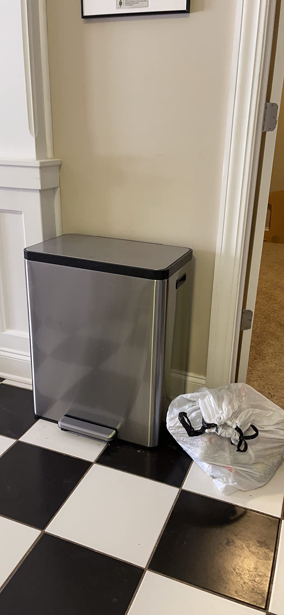 EKO EcoCasa Stainless Steel Dual Step Trash Can for Recycling, 30L+20L Rectangular Kitchen Trash Can, Independent Pedals and Lids, Soft Close and Fingerprint Resistant customer photo 1