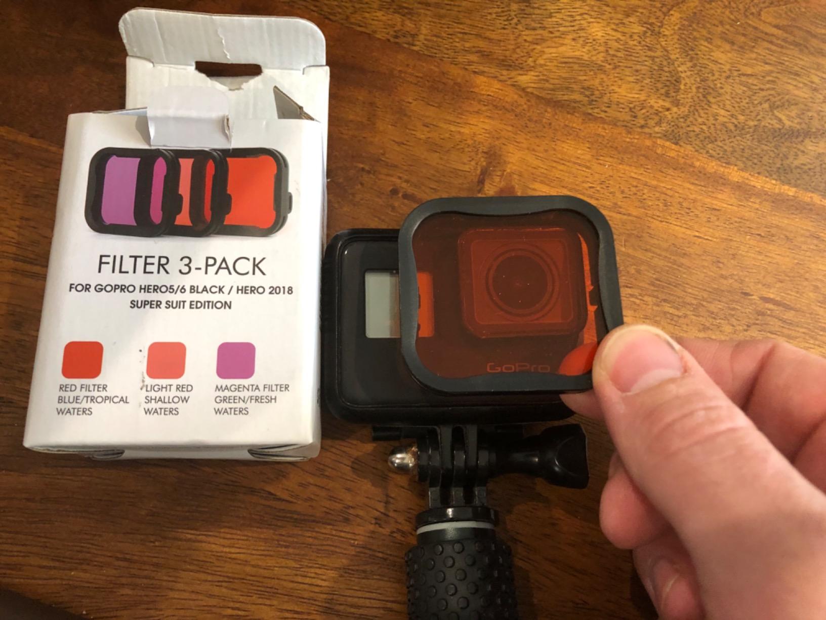 4-Pack Dive Filter for GoPro Hero 5 6 7 Black Official Housing Case | Red, Light Red, Magenta, and Macro Filters, Underwater Color Correction for Blue/Green Water, Scuba Diving Snorkeling Filters customer photo 1