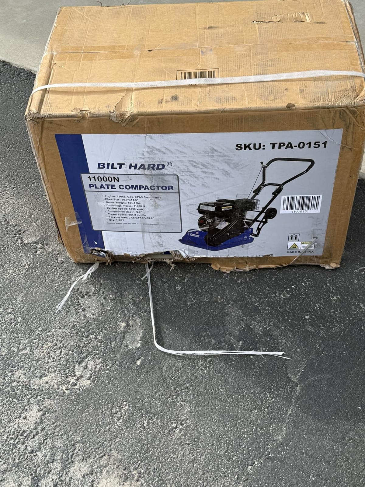 BILT HARD Plate Compactor Rammer, 6.5HP 196cc Gas Engine 5500 VPM 2500 lbs Compaction Force customer photo 2