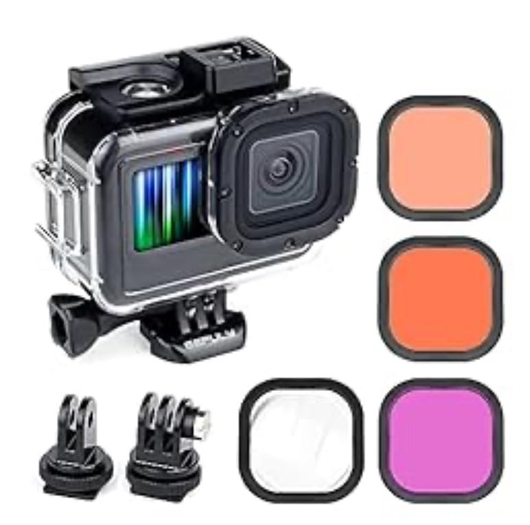 GEPULY Waterproof Case with Red Filters for GoPro Hero 13 12 11 10 9 Black | 316 Stainless Steel 5x Close-Up Macro Lens Red Snorkel Magenta Dive Filters Underwater Case Protective Housing Accessories customer photo 2