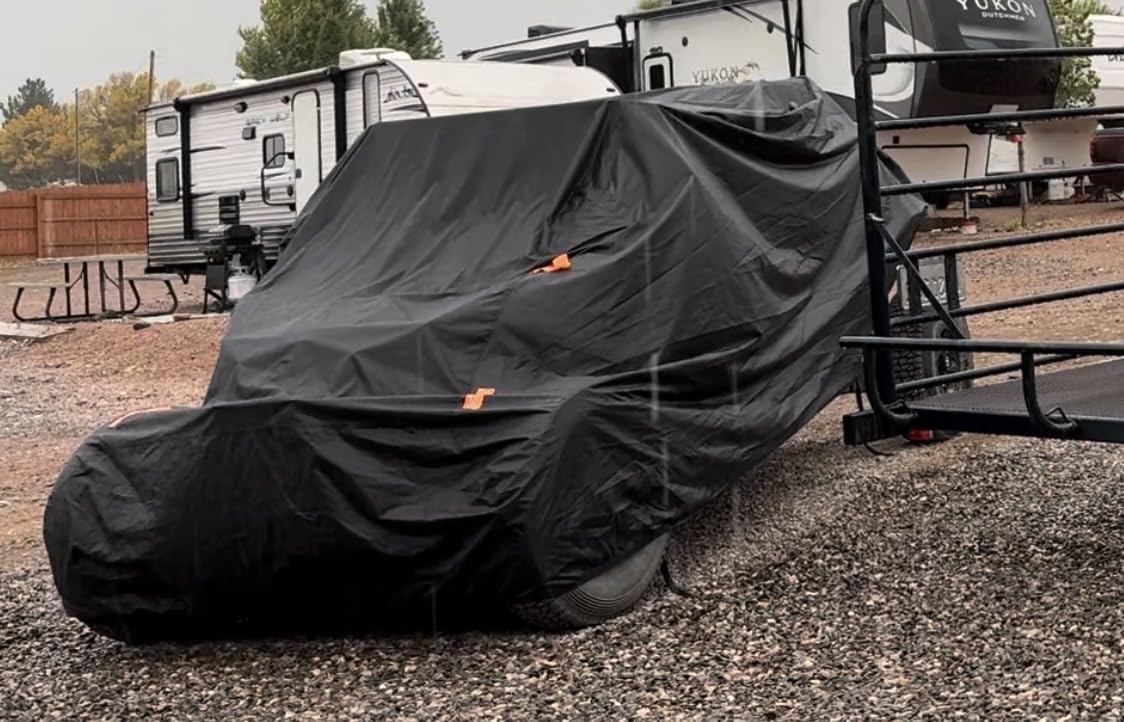 Waterproof UTV Cover, Heavy Duty Black Oxford Cloth All-Weather Protection UTV Cover 4-6 Seater for Polaris RZR PRO XP 4 Can-Am Maverick X3 Max Arctic Cat Textron customer photo 2