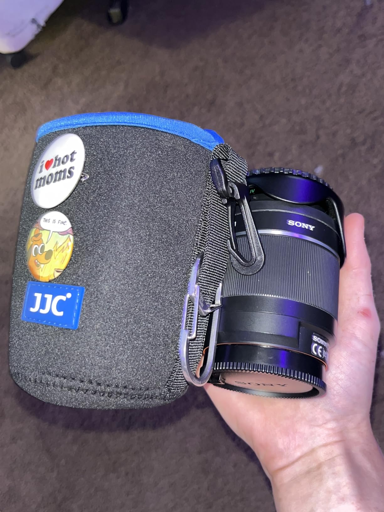 Neoprene Camera Lens Pouch Case, Drawstring Bag for Lens up to 3.9x11