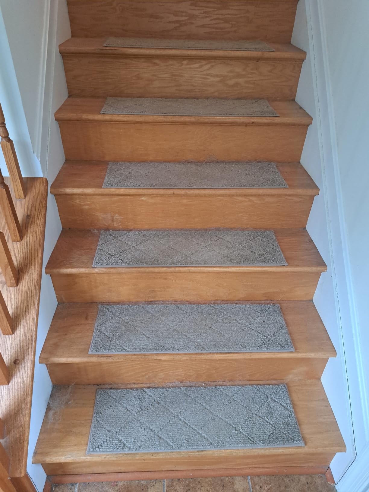 COSY HOMEER Edging Stair Treads Non-Slip Carpet Mat 28inX9in, 15pc, Black | Indoor Stair Runner for Wooden Steps, Washable Adhesive Stairs Rugs for Kid, Elder, Dog, Polyester Carpet Stair Treads, TPE Back customer photo 1