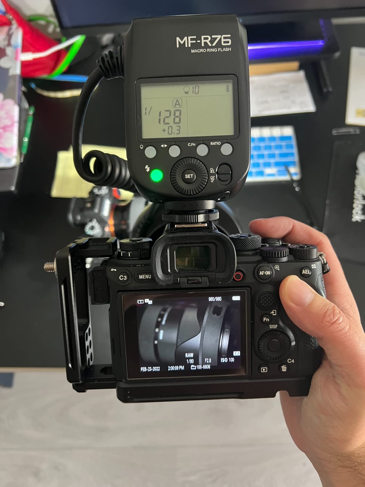 Godox MF-R76 Macro LED Ring Flash Speedlite 76Ws 660 Full-Power Flashes Dual-Flash Tubes Power Adjustment 1/128 to 1/1 10 Levels of Power Ratio for Canon Nikon Sony Fuji Olympus Panasonic (NO TTL) customer photo 2