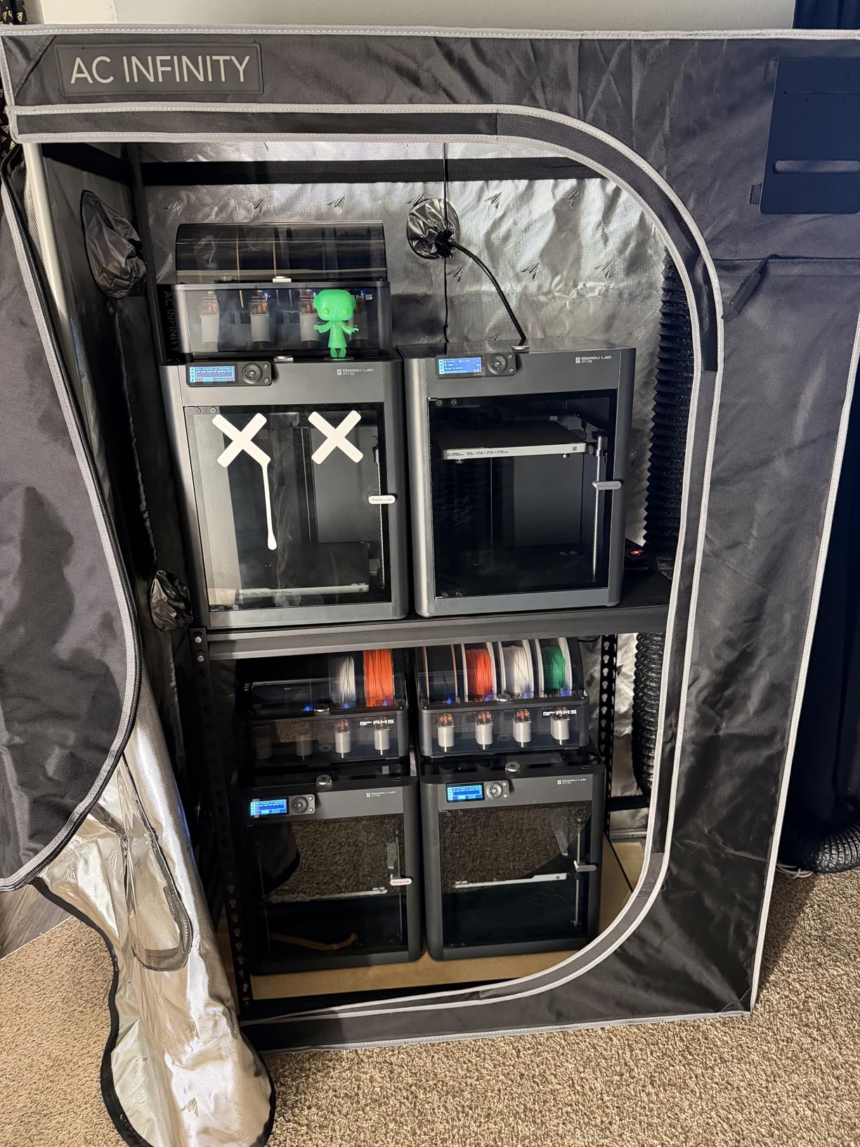 AC Infinity CLOUDLAB 722, Advance Grow Tent 2x2, 60x60x180cm Thickest 2.5cm | 2000D Mylar Canvas, Lab-Tested Highest Reflectivity, Largest Zipper Window, Controller Mount Plate customer photo 2