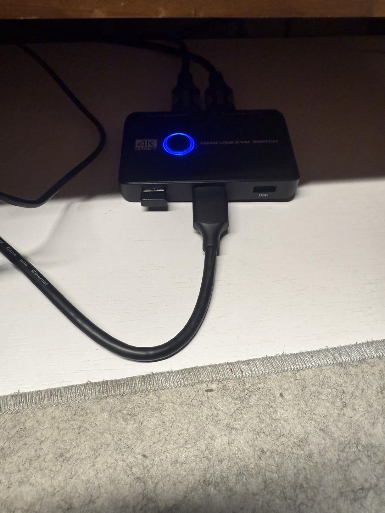 4K KVM Switch HDMI 2 Port Box, USB HDMI KVM Switches for 2 Computers Share Keyboard Mouse Printer and one HD Monitor, Support UHD 4K@60Hz, with 2 USB Cables and 2 HDMI Cables customer photo 2