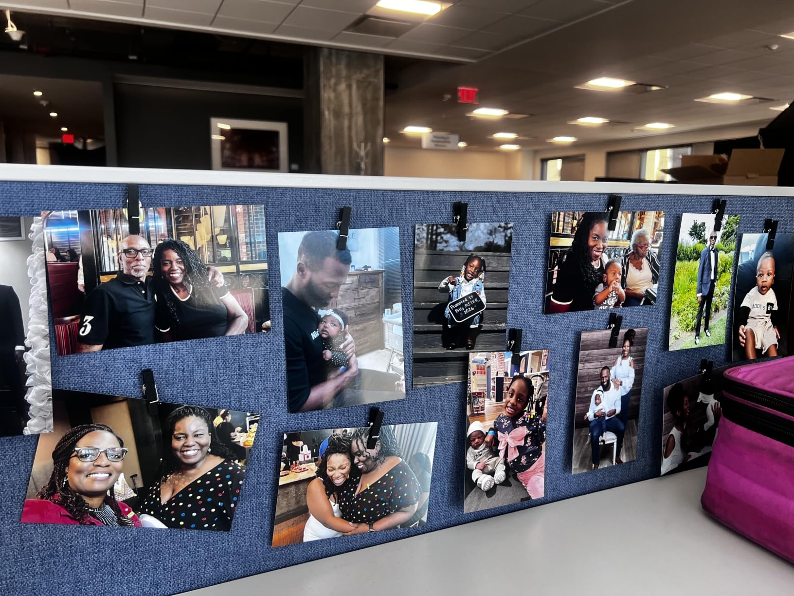 noonebutyou Picture Frames Collage Wall Decor, 6 Pcs Black Felt Lightweight Bulletin Board Strips, Photo Wall Collage Kit with 30 Clips for Photo Display, Notes, Schedules, Announcements customer photo 1