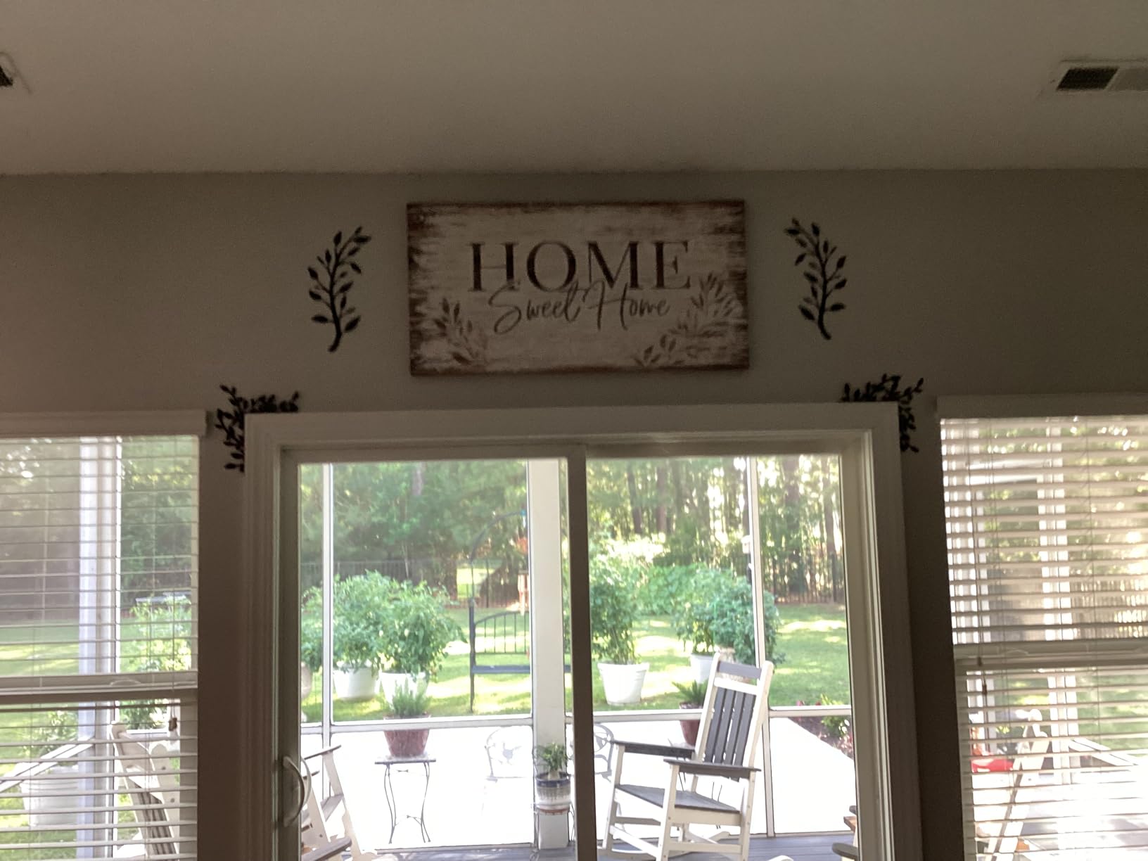 arteWOODS Home Sweet Home Wall Art Sign Large Dark Brown Farmhouse Wall Sign for Living Room Decoration Wooden Board Design Canvas Prints Modern Rustic Artwork Leaf Pictures Wall Decor 20