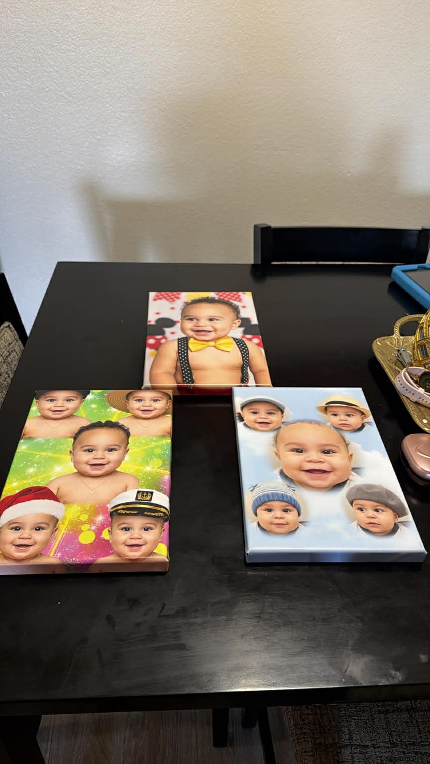 3 Panel Hanging Wall Art Set, Custom Canvas Prints with Your Photos, Personalized Art, Print Pictures Photos on Canvas, Gifts for Family, Wedding, Friends, Home Decoration customer photo 2