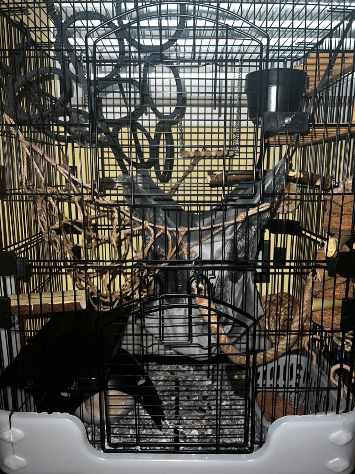 Homey Pet 3 Levels Chinchilla Ferret Pet Crate Small Animals Cages for Rat, Hamster, Guinea Pig, Squirrel, Include Caster Tray and Urine Guard (Black) customer photo 1