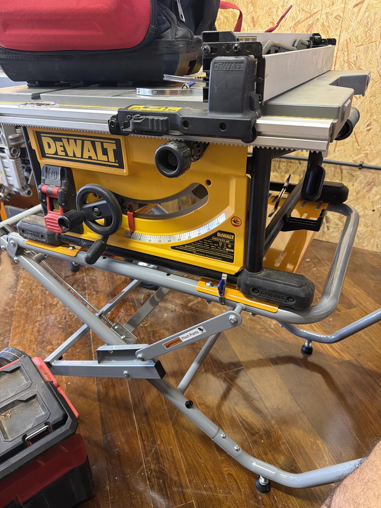 POWERTEC Table Saw Stand with 8-Inch Jobsite Wheels, Upright Folding Design, 330Lbs Load Capacity, Multiple Adjustable Mounting Options (MT4009V) customer photo 2