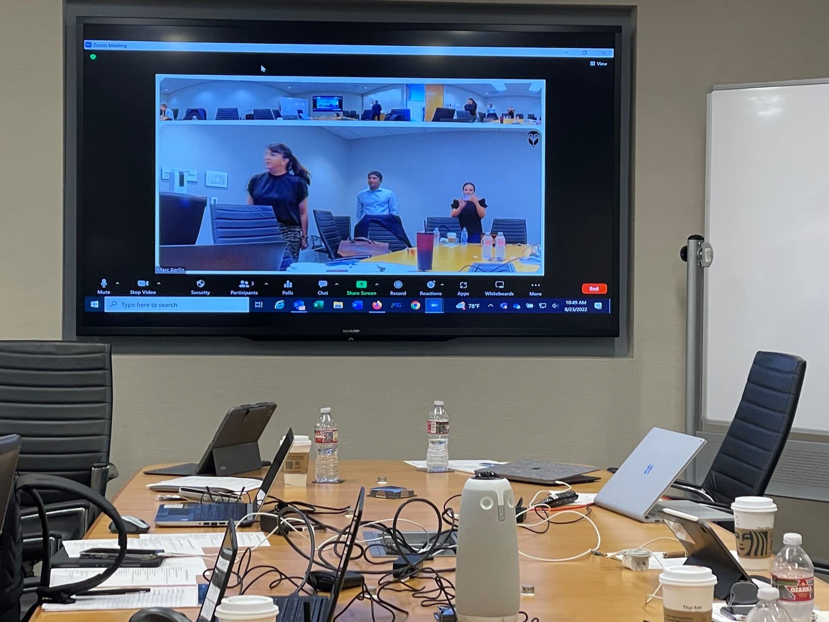 Owl Labs Meeting Owl 3 - 360° 1080p HD Conference Room Camera, AI-Driven Speaker-Tracking, 18-Foot Mic Pickup - Certified for Microsoft Teams - Works with Zoom, Google Meet - Plug & Play Setup customer photo 1