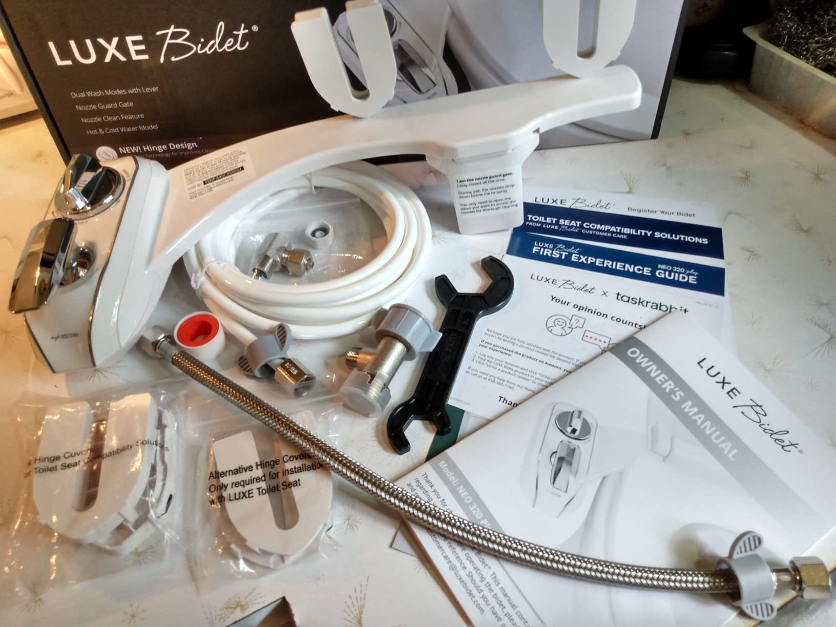 LUXE Bidet NEO 320 PLUS - Warm Water Bidet Attachment for Toilet, Chrome | Non-Electric, Dual Nozzle, Slide-In Install, 360° Self-Clean, EZ-Lift, Feminine & Rear Wash customer photo 2