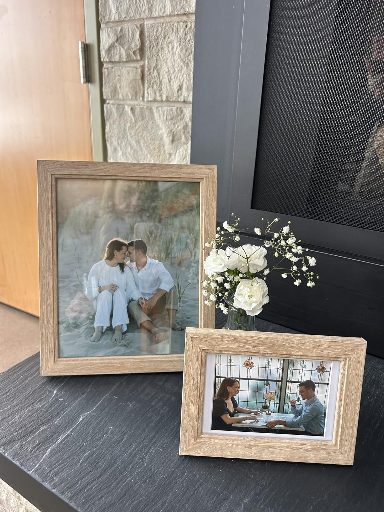 Povrgive Picture Frames, Made of Real Glass and Wooden Frame, Gallery Photo Frames Set of 10 for Collage Wall Decor, Multi Sizes Including 8x10, 5x7, 4x6 for Mounting or Tabletop Display customer photo 2