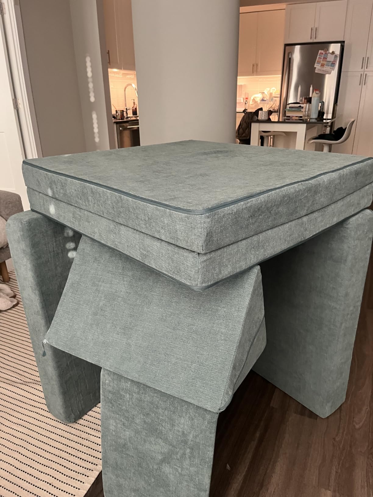 Yourigami Kids Play Couch Foam, Convertible Folding Sofa, Durable Modular Design for Toddlers, Mountain Gray customer photo 1