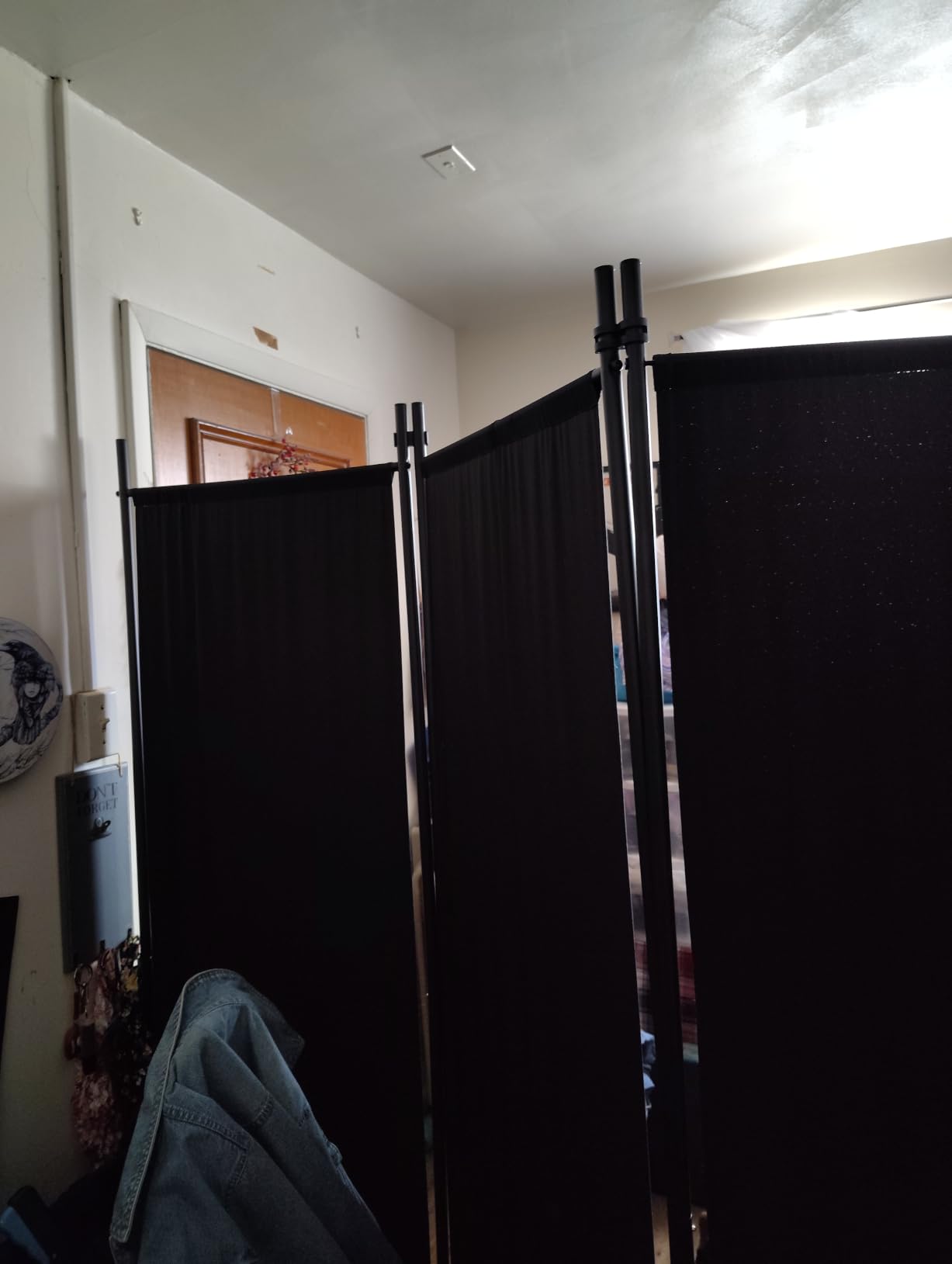 RANTILA 3 Panel Room Divider, 6 Ft Tall Folding Privacy Screen Freestanding Room Partition Wall Dividers, 102''W x 20''D x 71''H, Grey customer photo 1