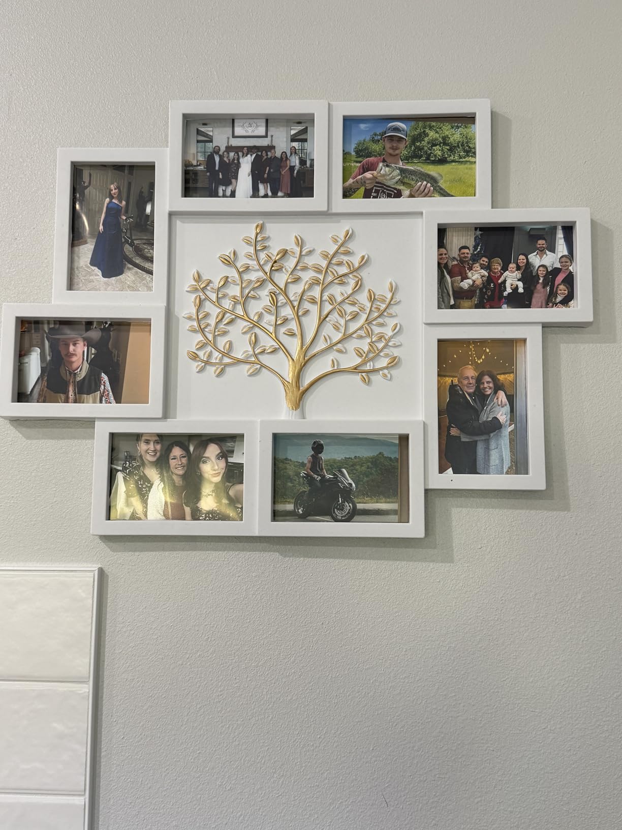 HELLO LAURA - Picture Frame Collage Large Wall Hanging Photo Frames Elegant Tree Collage Frame Gifts for Family Friends 4x6 inch Home Wall Decor Gallery Display (Grey) customer photo 1