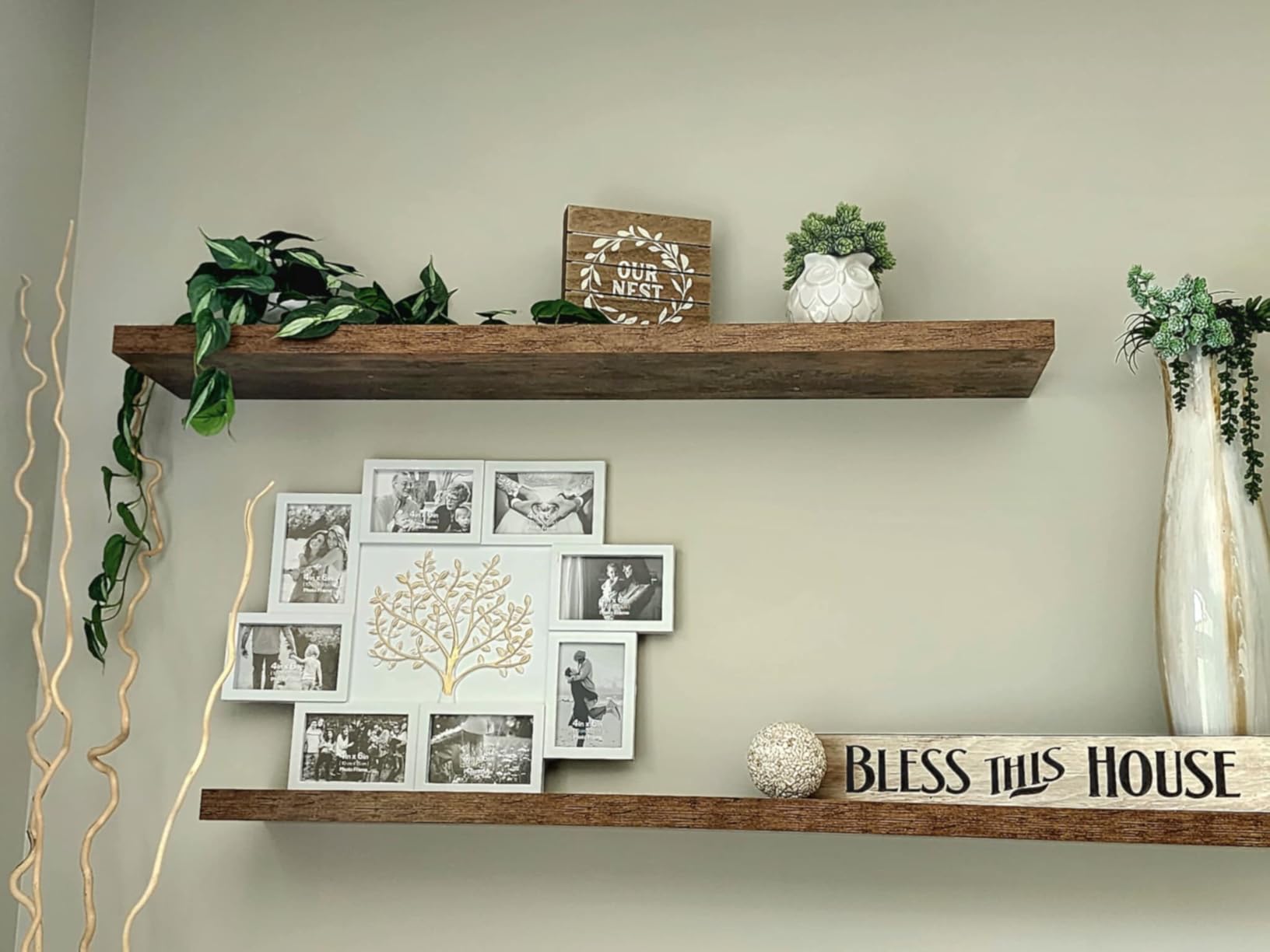 HELLO LAURA - Picture Frame Collage Large Wall Hanging Photo Frames Elegant Tree Collage Frame Gifts for Family Friends 4x6 inch Home Wall Decor Gallery Display (Grey) customer photo 2