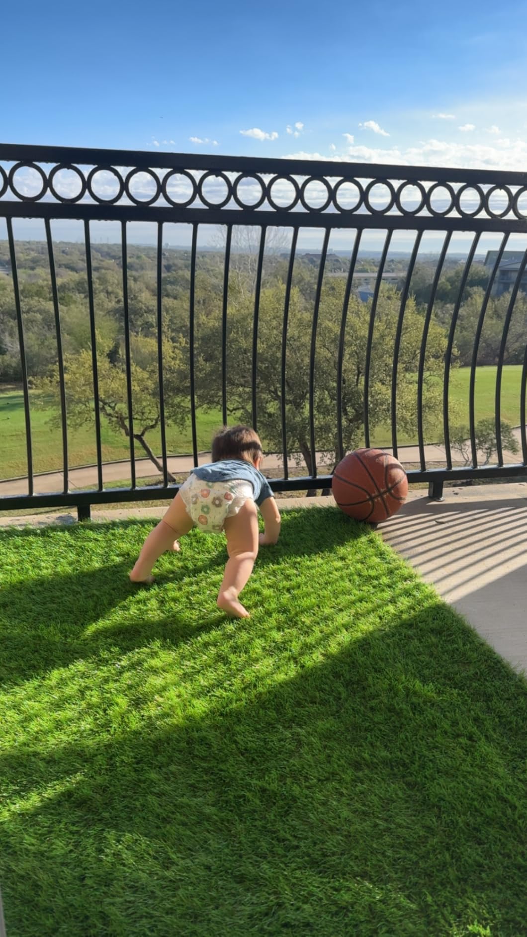 Artificial Grass Rug Outdoor Indoor 4FTX10FT Fake Grass Carpet Green Synthetic Grass Pet Turf Realistic Faux Grass Rug with Drain Holes for Garden Lawn Landscape Balcony Home Decor Patio customer photo 1