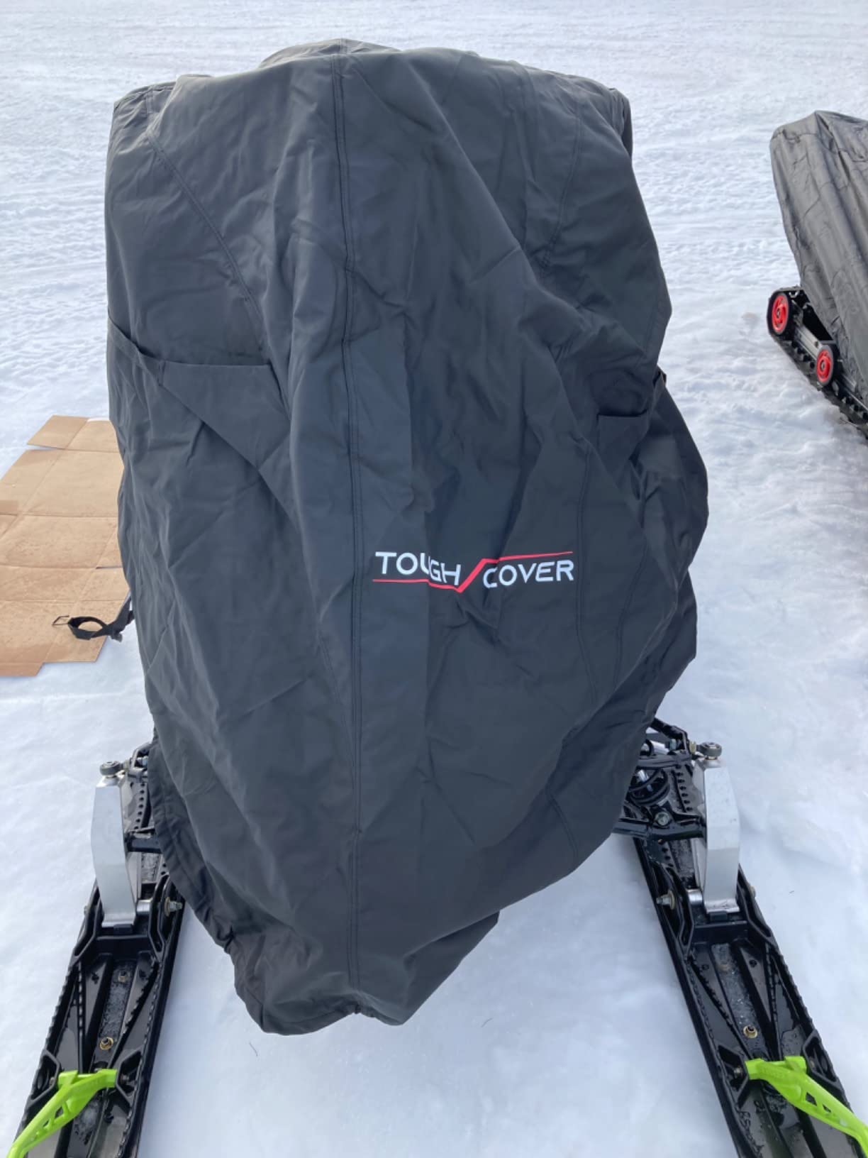 Snowmobile Cover, Premium 600D, XL Fit, Black | Heavy-Duty Waterproof Fabric, Elastic Hem And Locking Buckles, XL Trailerable Fit For Polaris, Ski-Doo, Yamaha, Arctic Cat customer photo 2