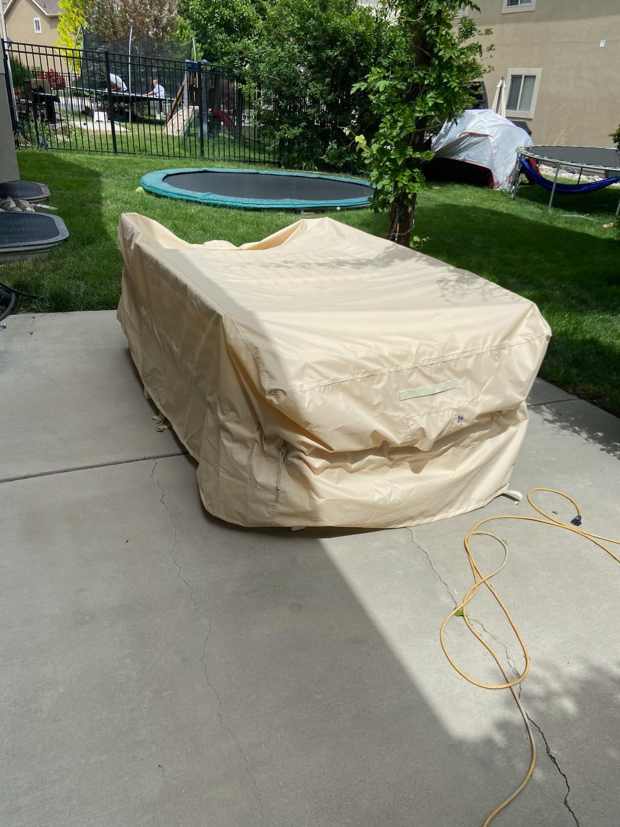 WJ-X3 Extra Large Patio Furniture Set Cover, 180W x 96D x 36H, Beige | Waterproof, Heavy Duty, Anti-fading, High Wind Resistant, Anti-UV customer photo 1