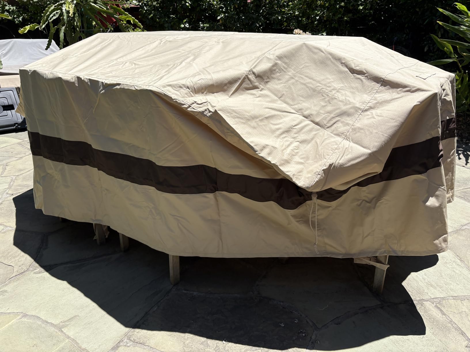 WJ-X3 Extra Large Patio Furniture Set Cover, 180W x 96D x 36H, Beige | Waterproof, Heavy Duty, Anti-fading, High Wind Resistant, Anti-UV customer photo 2