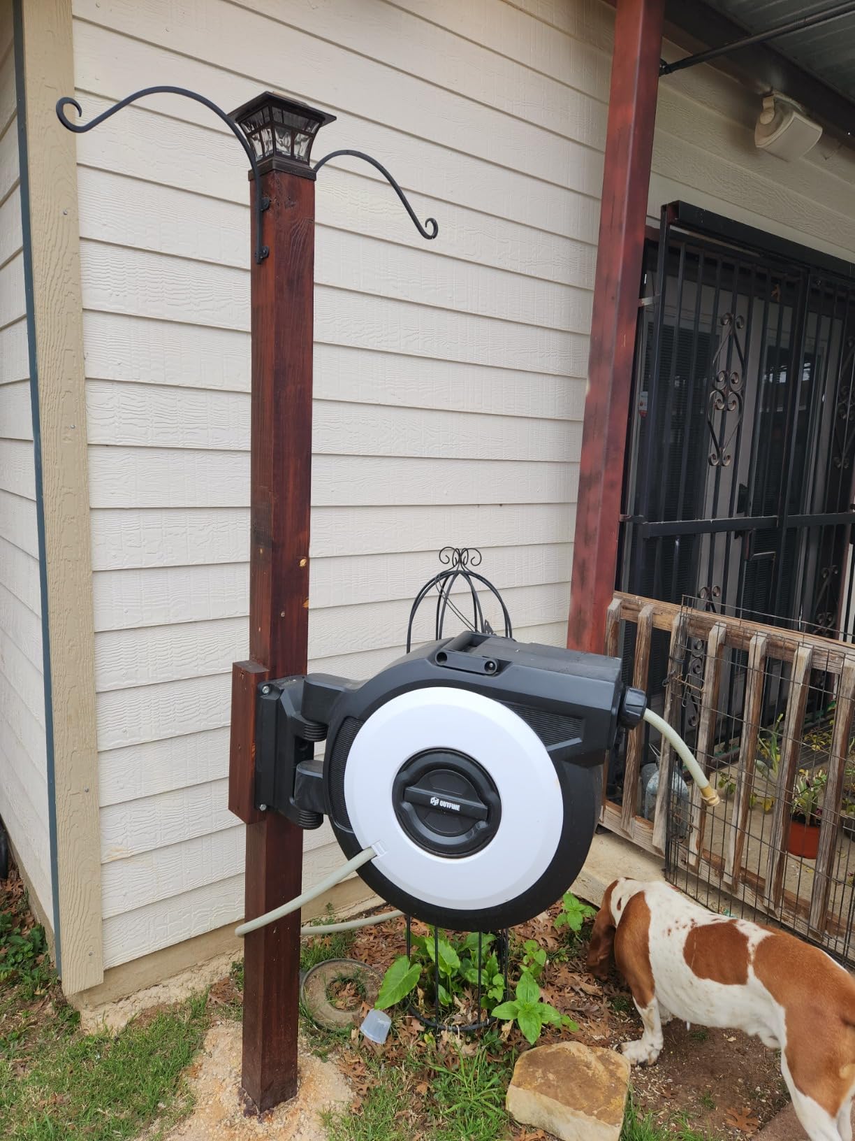 Ayleid Retractable Rubber Hybrid Garden Hose Reel, 1/2
