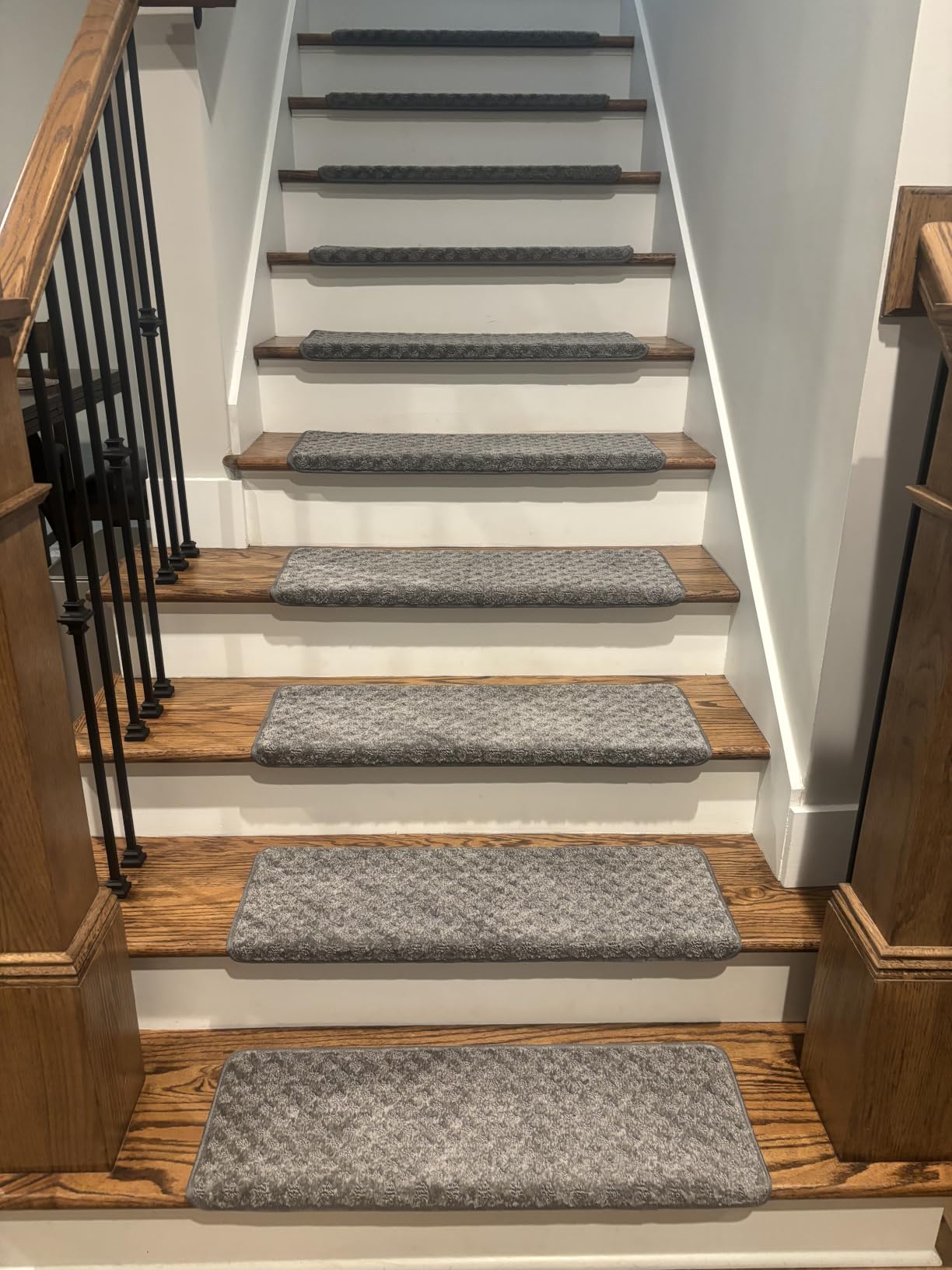 PURE ERA Bullnose Carpet Stair Treads Set Tape Free Non-Slip Indoor Stair Protectors Pet Friendly Rugs Covers Soft Skid Resistant Washable Reusable 9.5