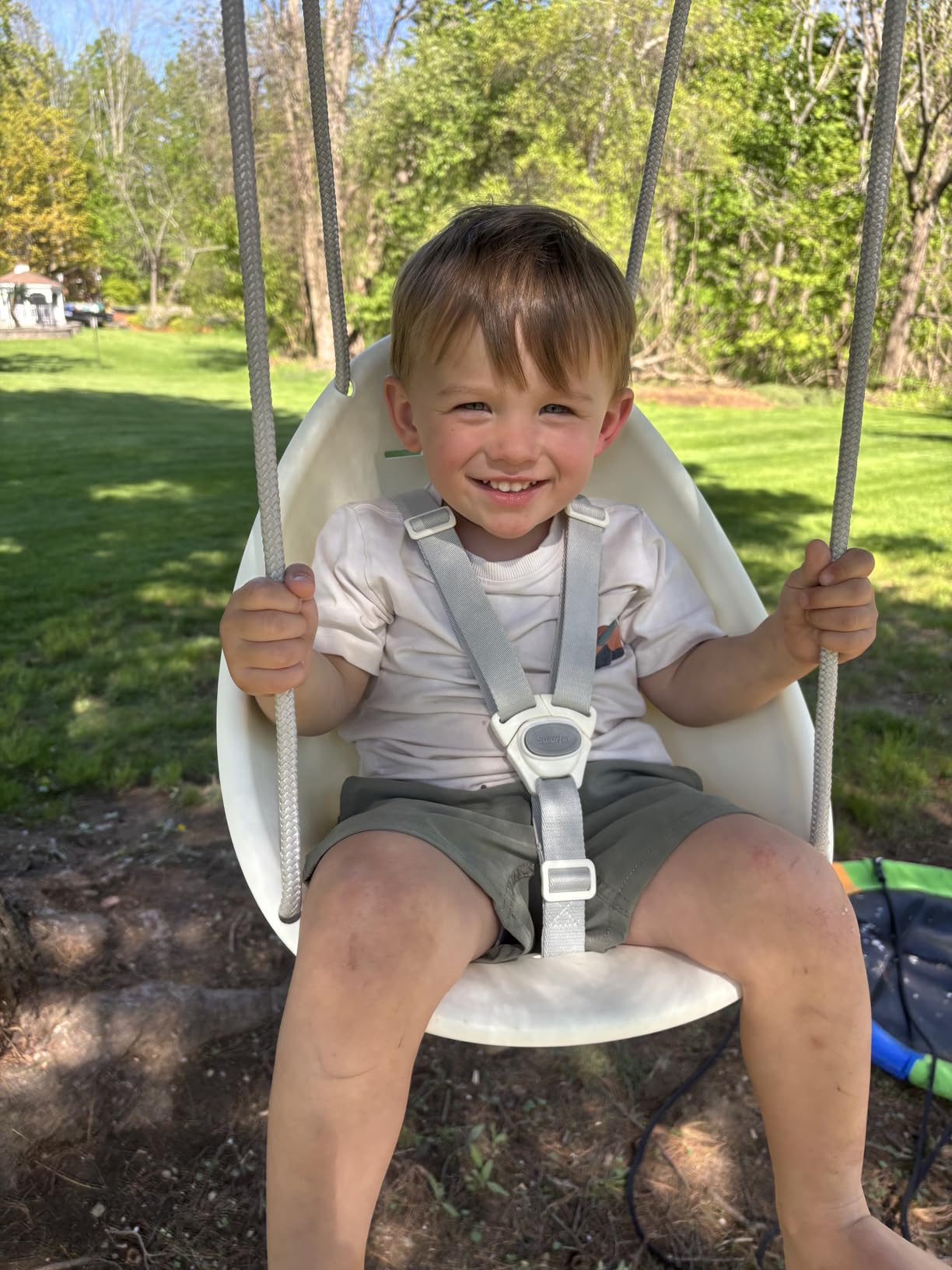 Swurfer Coconut Toddler Swing - Comfy Baby Swing Outdoor, 3-Point Adjustable Safety Harness, Secure, Safe Quick Click Locking System, Blister-Free Rope, Easy Installation, Ages 6-36 Months customer photo 2