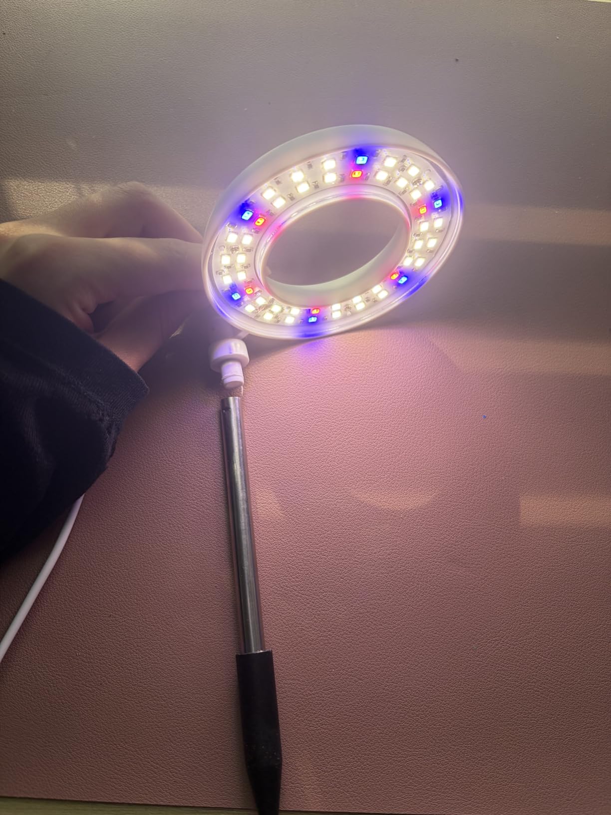 GYTF Halo Plant Grow Light, 6000K White LED Full Spectrum Growing Lamp for Indoor Plants, Succulents, Mini Bonsai, Small Plants, Height Adjustable, Dimmable & Timer 4/8/12/18Hrs customer photo 2